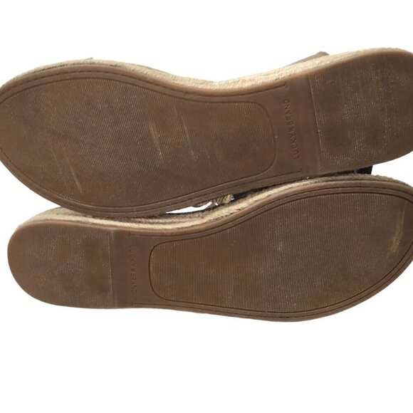 Lucky Brand Gadine Espadrille Sandals Suede Tan Leather Size 9.5 Boho Buckle - Picture 8 of 8